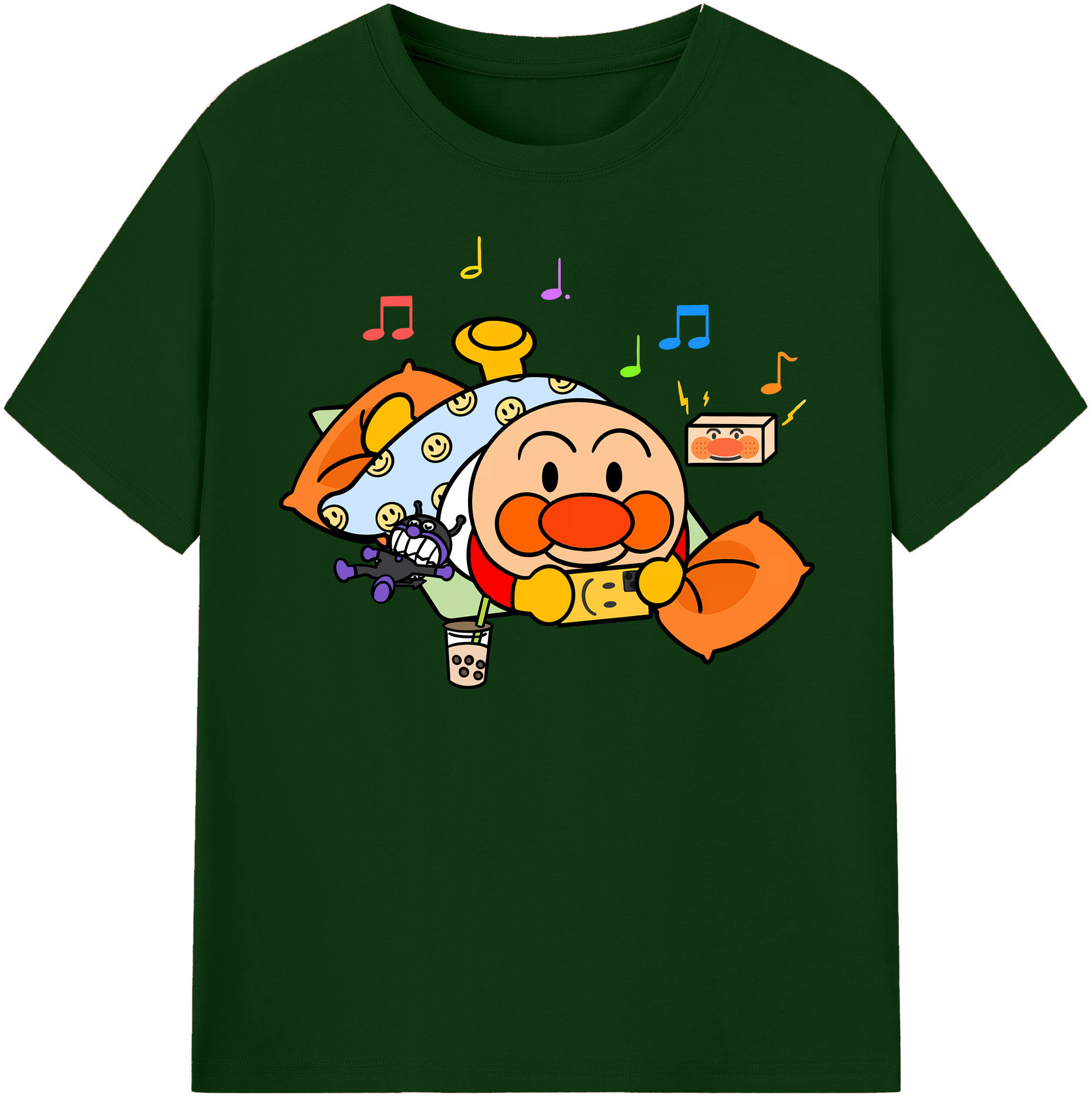 （画像用） アンパンマン Anpanman 綿100％半袖Tシャツ（フロントプリント）